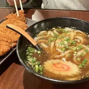 Udon with katsu chicken