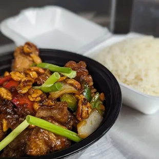 Cashew Chicken with Steamed Jasmine Rice