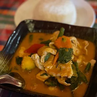 Pumpkin curry with chicken