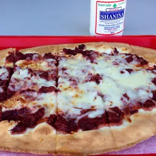 The Lebanese Sujuk Sausage and Cheese pie with a Yogurt Drink...