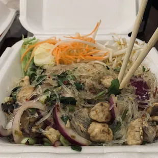 Glass Noodles Salad Lunch (mushroom substitution)