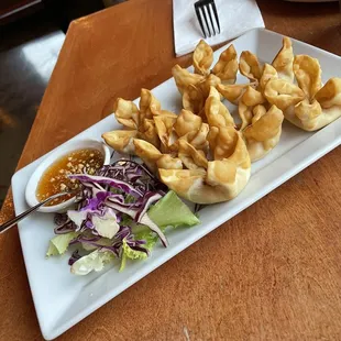 Crab Rangoon. Needs more filling. We loved that it wasn&apos;t greasy.