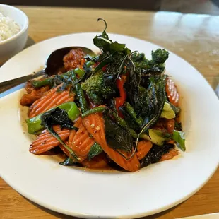 Spicy basil has a sweet flavor to it and we ordered it hot
