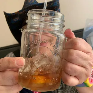 My iced tea in a county fair jar