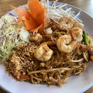 Pad Thai, pretty, but the noodles were stuck together.