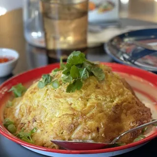 Thai Style Crabmeat Omelet Over Rice