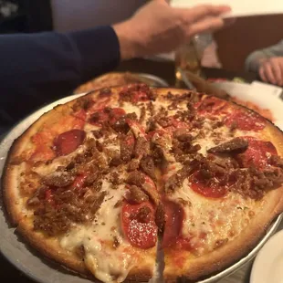 Gluten free meat pizza