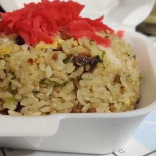 Rice Bowl with pickled ginger.