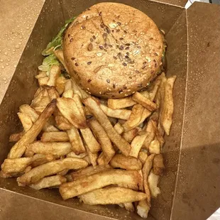Vegetable Burger + fries