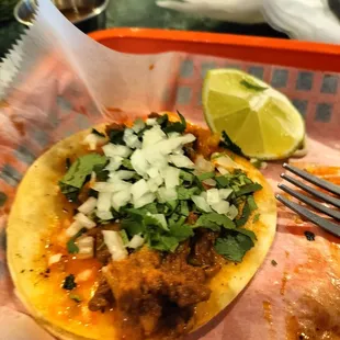Traditional shredded pork taco $2.75 (Taco Tuesday price $2)