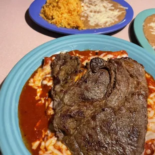 Enchiladas and steak