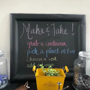 Table at succulent party area