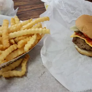 Cheeseburger &amp; fries.