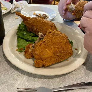 a plate of fried chicken