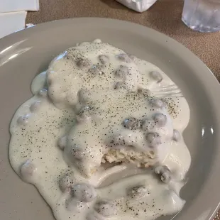 a plate of meatballs and gravy