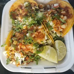 a plate of mexican food
