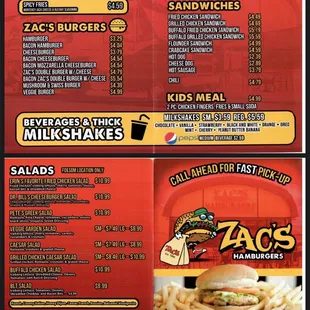 Full, updated menu for all locations