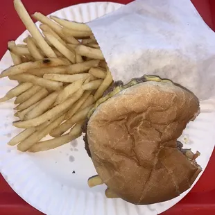 Double cheeseburger with fries