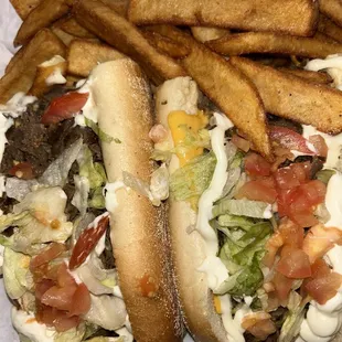 Regular Philly with lettuce and tomatoe