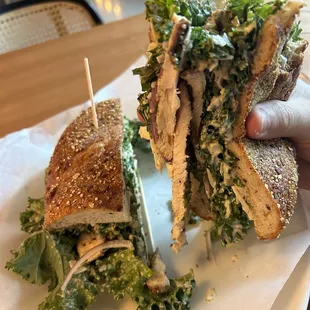 Kale chicken Caesar sandwich