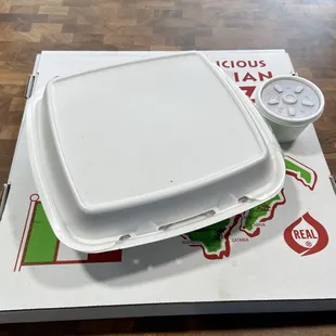 takeout large pizza and eggplant