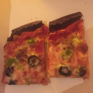 Burnt EBF pizza, don't order here