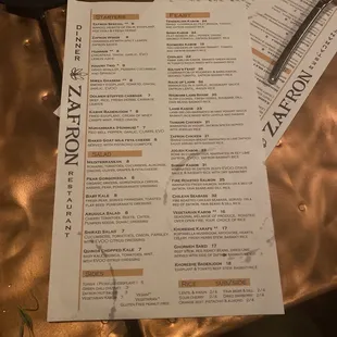 menu