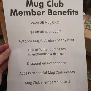 2025 mug club perks