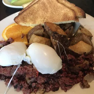 Homemade Corned Beef Hash and Eggs