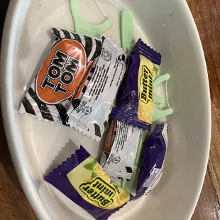 With your check- mints and tooth picks- super courteous!!