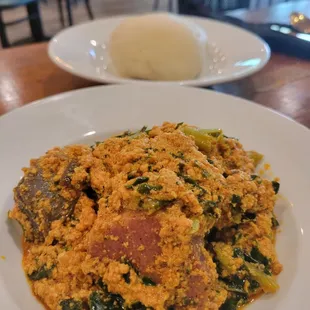 Egusi Stew with Pounded Yam