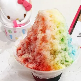 Rainbow shave ice cream
