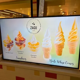 a display of ice cream cones in a mall