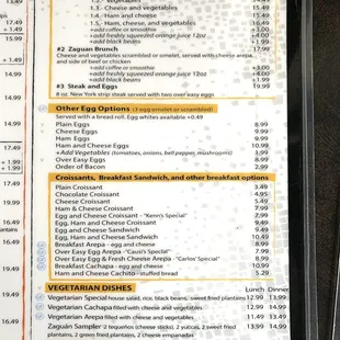 menu