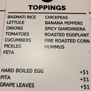menu