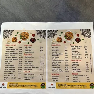 Menu side 2