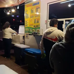 Store front and menu