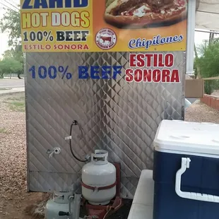 a hot dog stand
