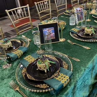 a table set for a party