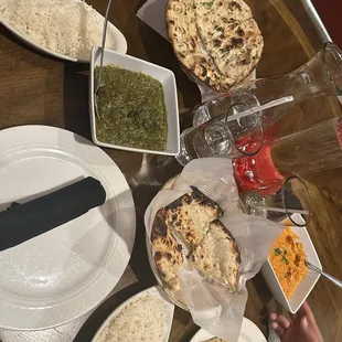 Aloo sag and butter chicken