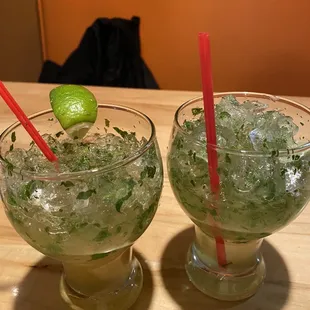 Mojitos with a twist. They are my favorite mojito of anywhere.