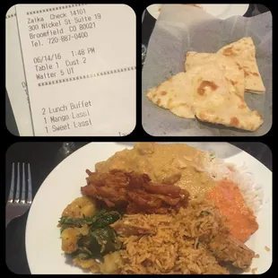 6~14~16 naan, plate made from lunch buffet