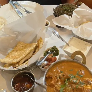 Butter Chicken, Palak Paneer,  Butter Naan, Side Of Basmati Rice