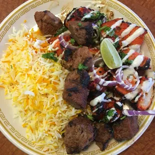 Lamb/chicken combo special.