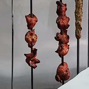 several skewered meats