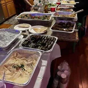 a table full of food