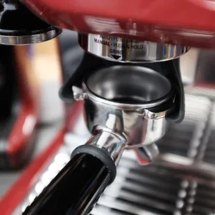 a close up of a coffee machine