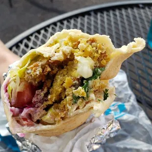 Falafel sandwich ($8.33), vegan by default. Fine, but nothing special.