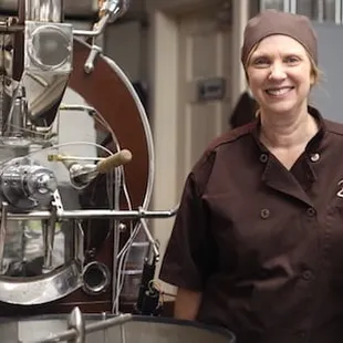 Hangin' with our cocoa bean roaster