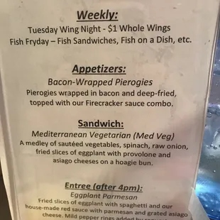 Definitely trying the bacon wrapped pierogies!